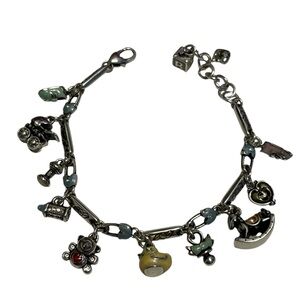 Brighton Silver Tone Baby Charm Bracelet 7-1/4”+1”